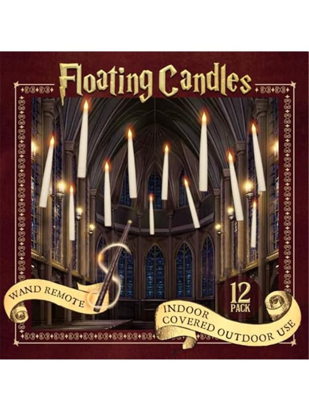 Floating Candles with Wand, 12 Pcs Magic Flickering Light